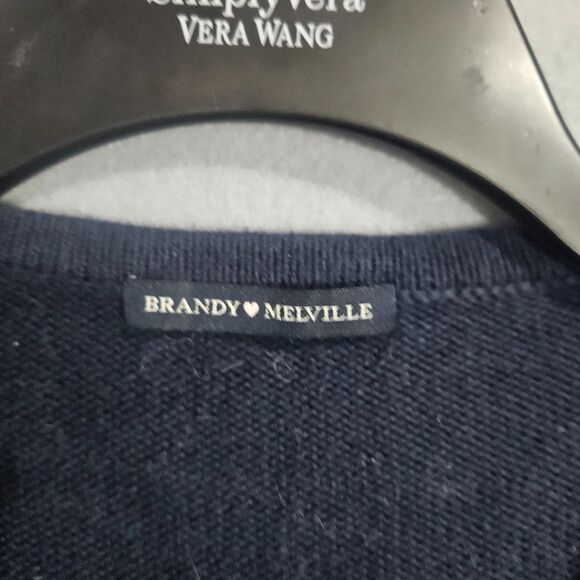 Brandy Melville Argile Cardigan Sweater Blue Academic School Preppy - Picture 3 of 8